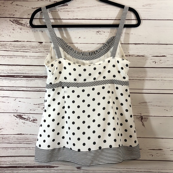 Ann Taylor LOFT Women’s 4 White and Black Polka Dot Top - Picture 4 of 4